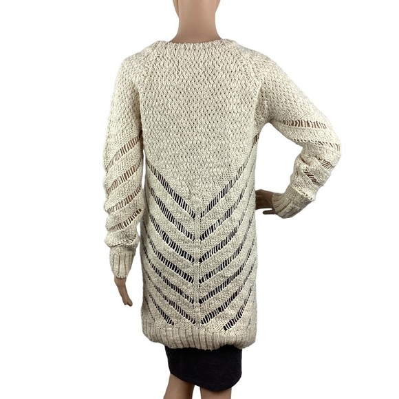 Maison Scotch Sweater Dress Size 2 Cream Open Knit - Picture 5 of 7